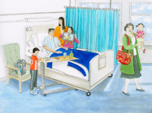 Keeping in touch with a person who had a stroke while they are in hospital