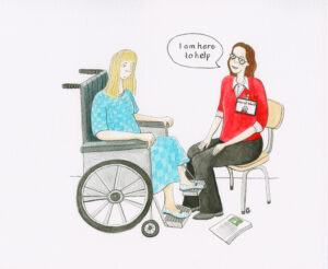 The Social Worker offers emotional support